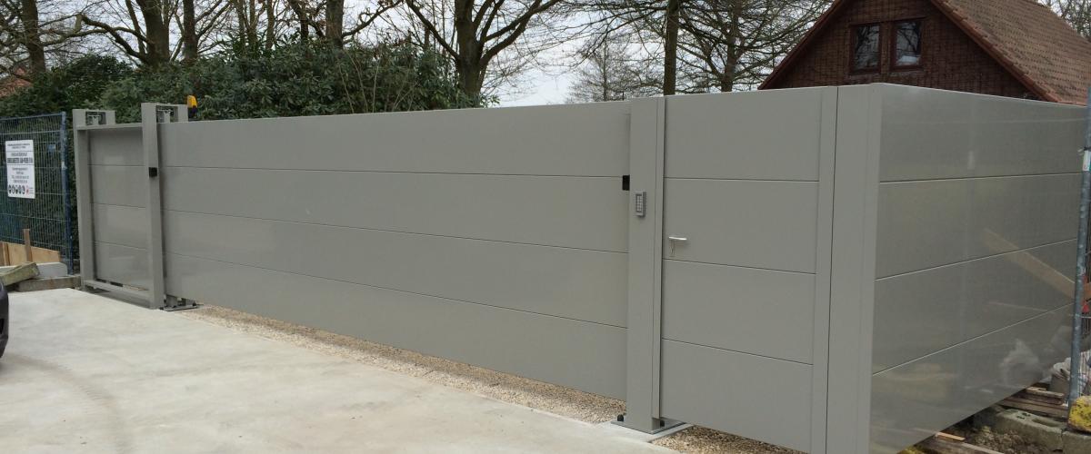 schuifpoort met alu bekleding